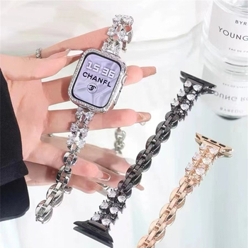 Brățară metalică din cupru Butterfly pentru Apple Watch – Stil modern, închidere cu buton snap, compatibilă cu Apple