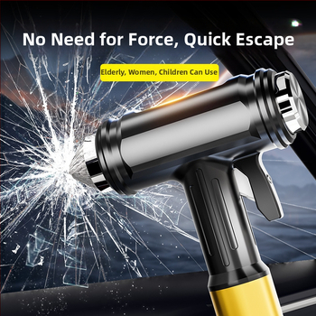 RUNDONG Auto Accessories Autó biztonsági kalapács üvegbetörővel, 45# szénacél, 400 g