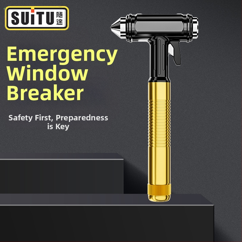 RUNDONG Auto Accessories Autó biztonsági kalapács üvegbetörővel, 45# szénacél, 400 g