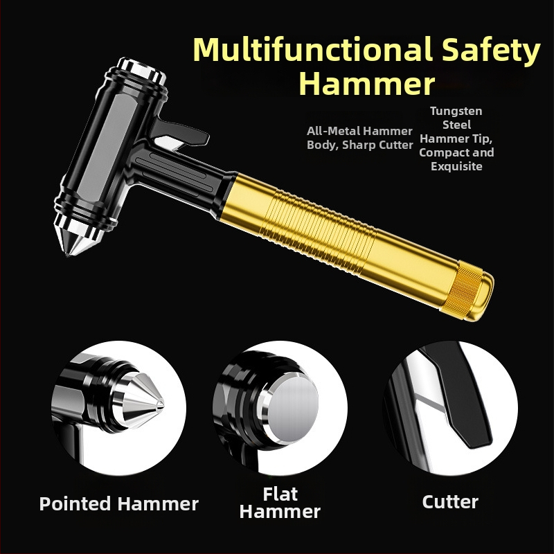 RUNDONG Auto Accessories Autó biztonsági kalapács üvegbetörővel, 45# szénacél, 400 g