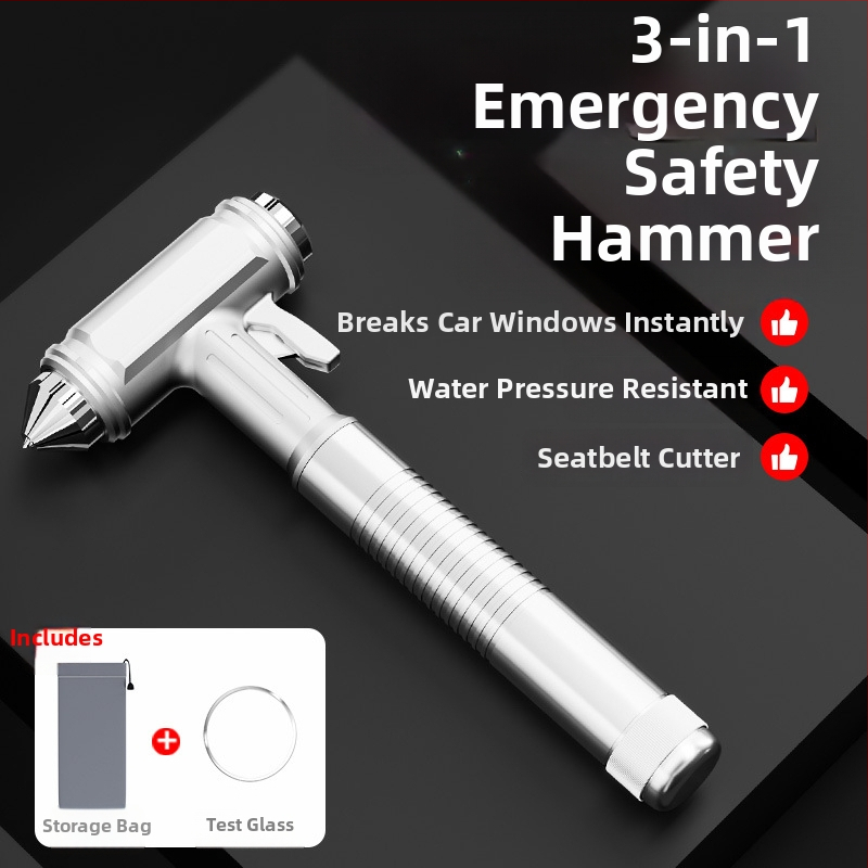 RUNDONG Auto Accessories Autó biztonsági kalapács üvegbetörővel, 45# szénacél, 400 g