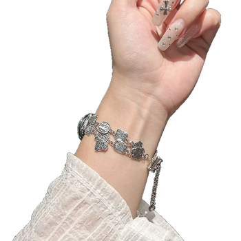 Brățară metal NFC Crayon Shin-Chan Gingerbread Man pentru Mi Band 10 - lățime 18 mm, închidere Snap, compatibilă cu Apple, Huawei și altele