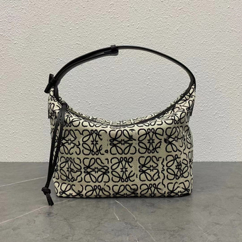 Torba za pazuh s Cubi Jacquard vezom, Lunch Box stil, platnena vanjska strana, poliester podstava, skriveni džep na zip