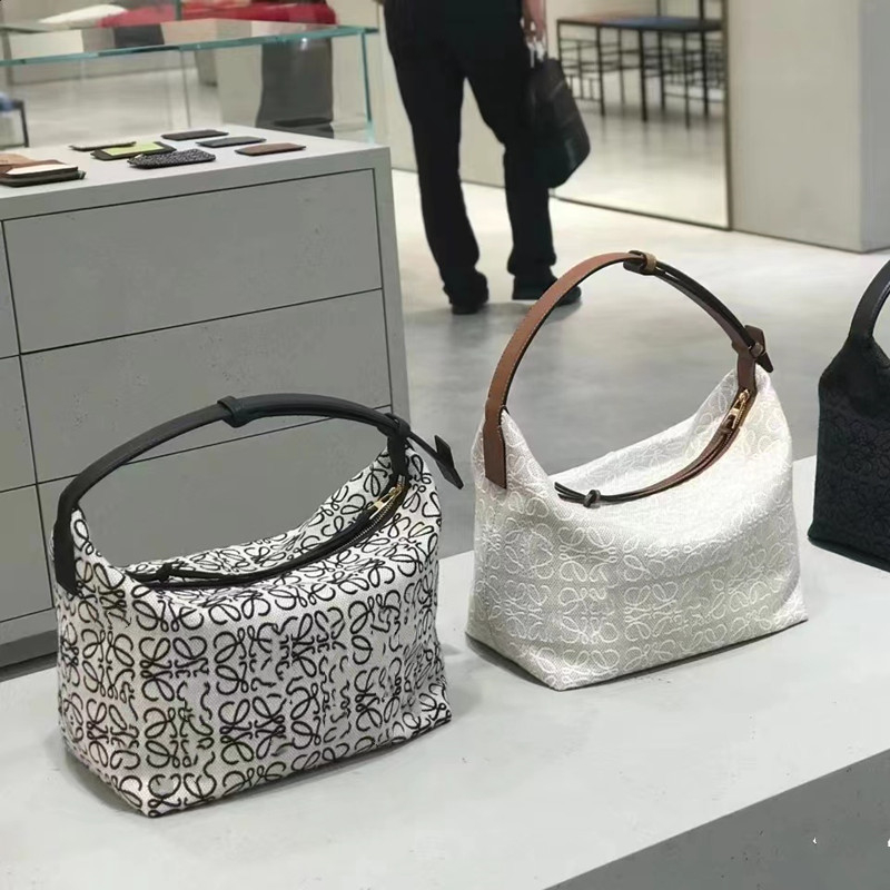 Torba za pazuh s Cubi Jacquard vezom, Lunch Box stil, platnena vanjska strana, poliester podstava, skriveni džep na zip