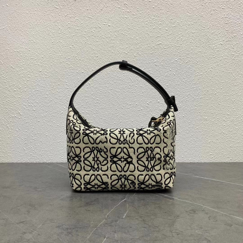 Torba za pazuh s Cubi Jacquard vezom, Lunch Box stil, platnena vanjska strana, poliester podstava, skriveni džep na zip