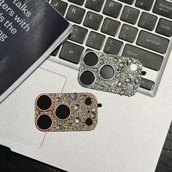 Rhinestone fólia na objektív – zadný film z hliníkovej zliatiny, čiastočné krytie, kompatibilné s Apple iPhone