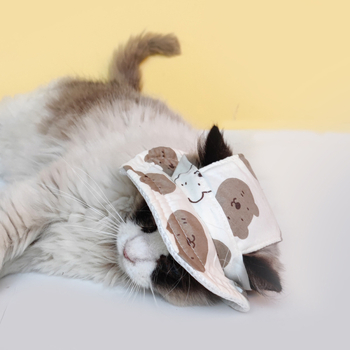 Pălărie de vară pentru animale de companie – model desen animat, poliester, țesătură twill, imprimare, vară