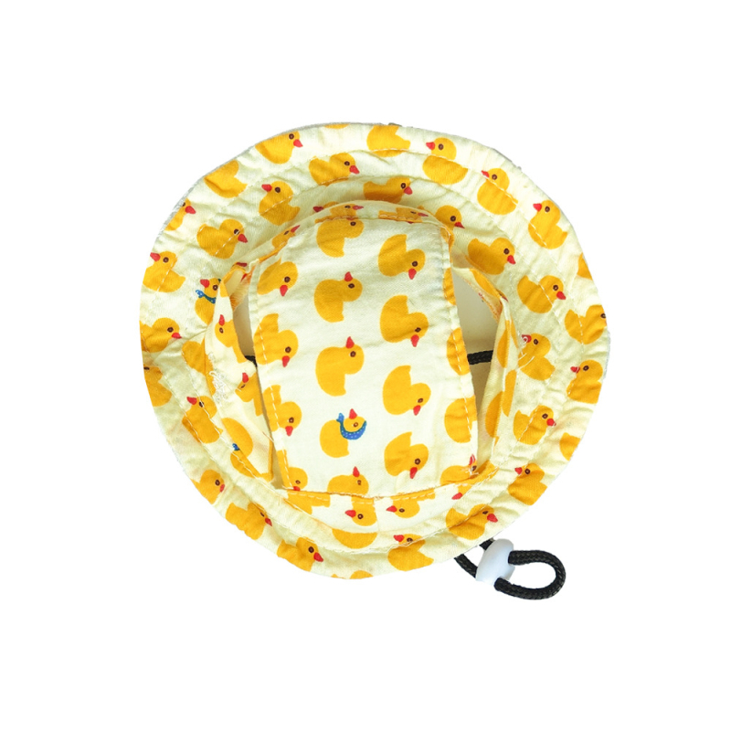 Pălărie de vară pentru animale de companie – model desen animat, poliester, țesătură twill, imprimare, vară