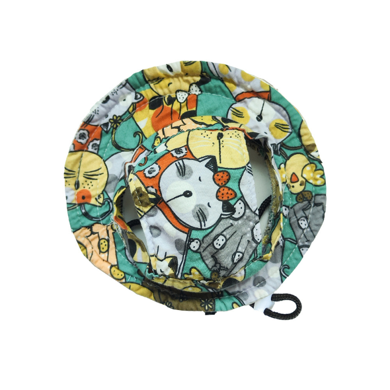 Pălărie de vară pentru animale de companie – model desen animat, poliester, țesătură twill, imprimare, vară