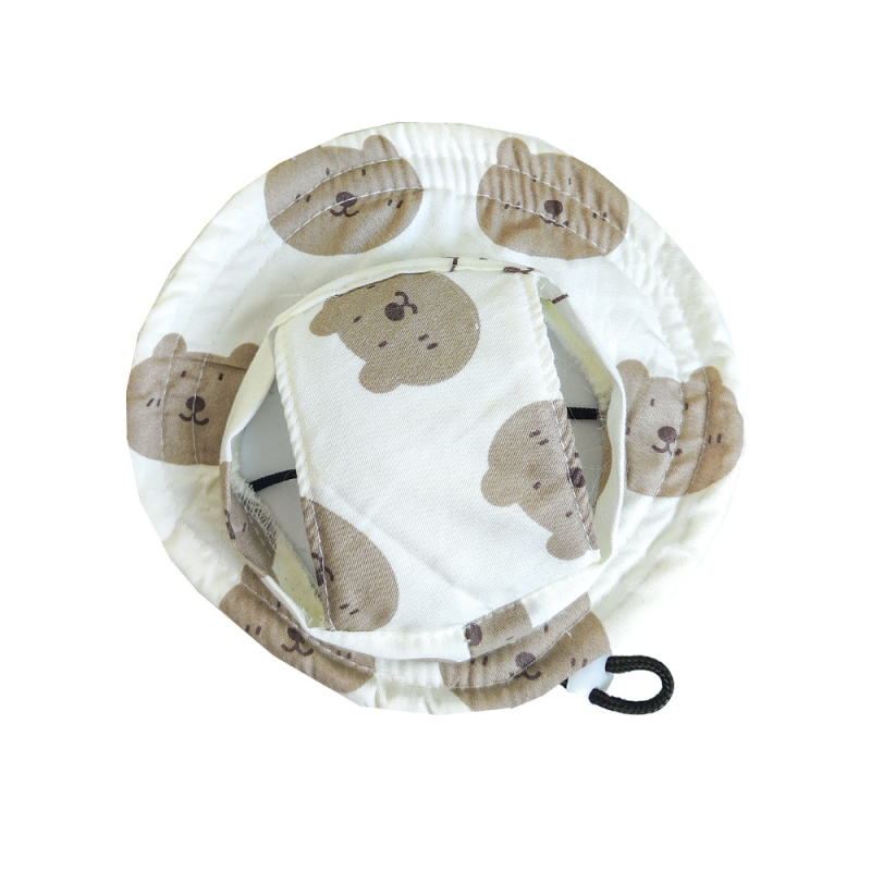 Pălărie de vară pentru animale de companie – model desen animat, poliester, țesătură twill, imprimare, vară