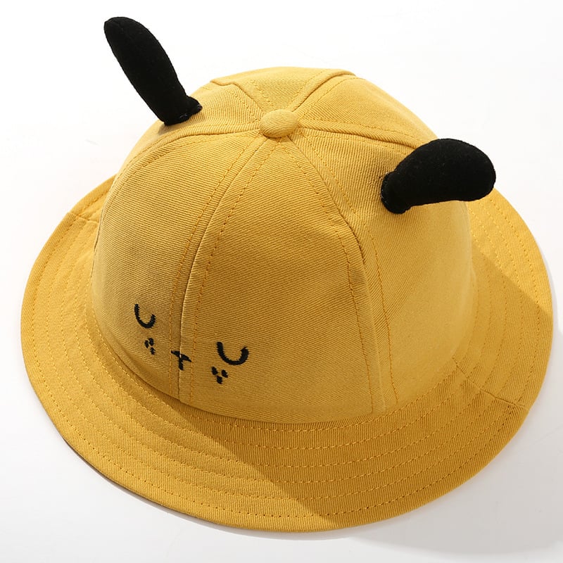 Gyerekeknek szóló pamut bucket sapka, széles széle, kutyás motívum, napvédelem, légáteresztő