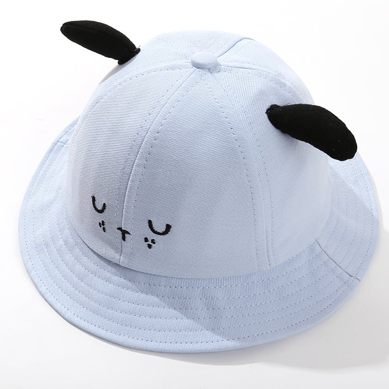 Gyerekeknek szóló pamut bucket sapka, széles széle, kutyás motívum, napvédelem, légáteresztő