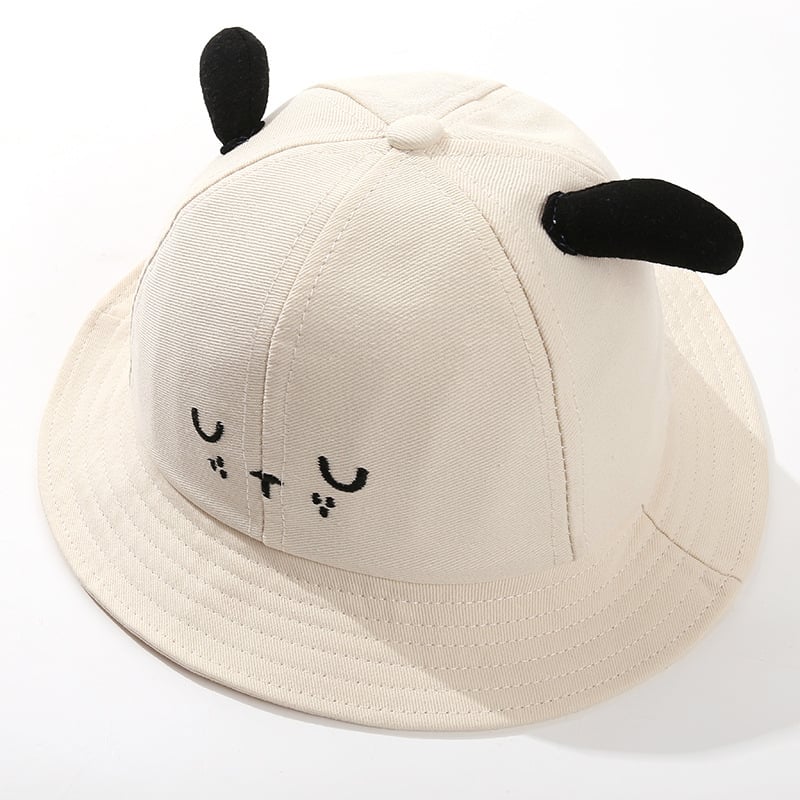 Gyerekeknek szóló pamut bucket sapka, széles széle, kutyás motívum, napvédelem, légáteresztő