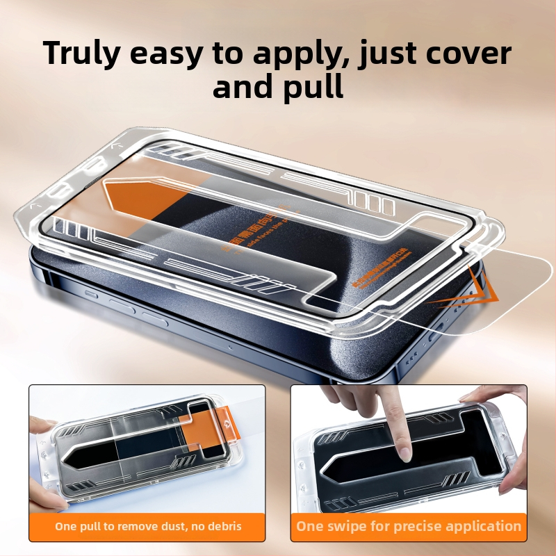 Tempered glass front screen protector for iPhone 16 Pro — anti-peep, HD clarity, dustproof, customizable