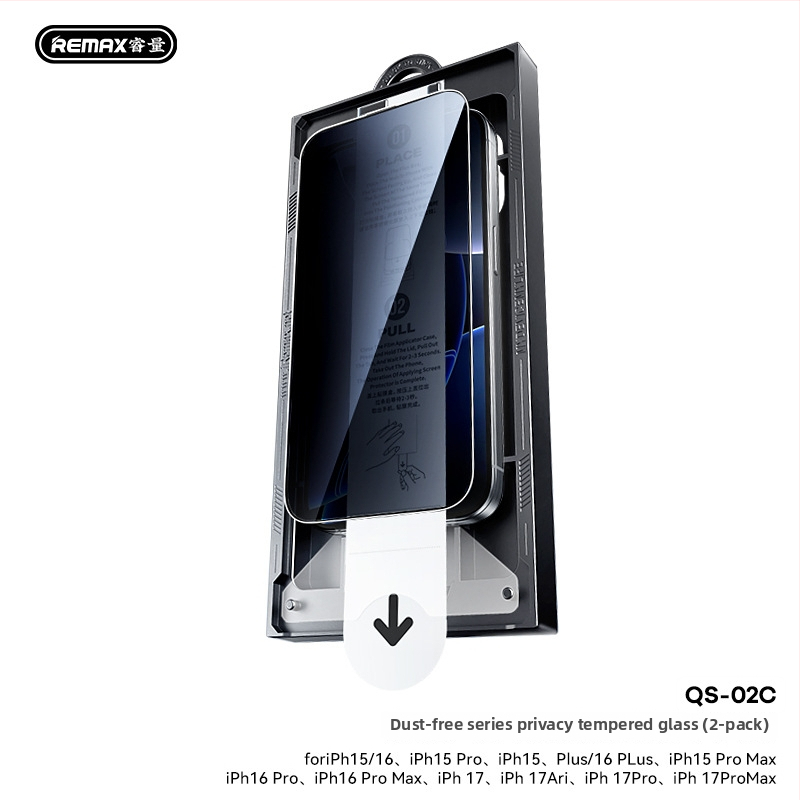 Remax Προστασία Οθόνης από Θερμώ Γυαλί για iPhone 14 Pro Max, 2 τεμάχια, HD, Αντι-κατάσκοπευση, Λεπτή Άκρη