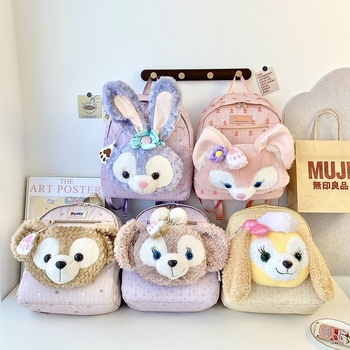 Rucsac pluș cu buzunar intermediar cu fermoar și buzunar interior, închidere cu fermoar, căptușeală din nylon, textură moale, stil unisex, toamnă 2024