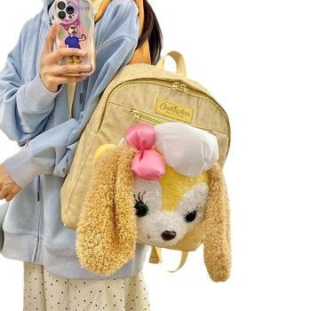 Rucsac pluș cu buzunar intermediar cu fermoar și buzunar interior, închidere cu fermoar, căptușeală din nylon, textură moale, stil unisex, toamnă 2024