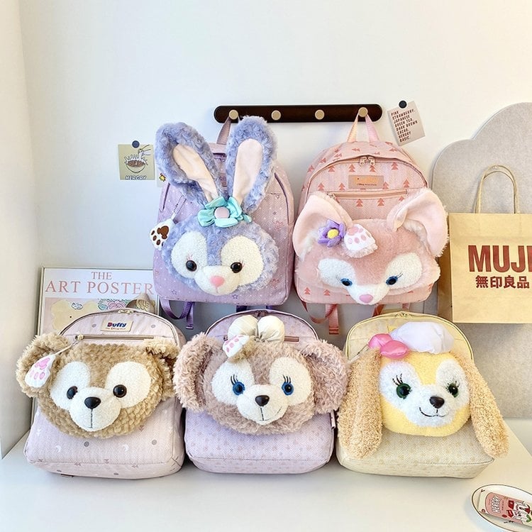 Rucsac pluș cu buzunar intermediar cu fermoar și buzunar interior, închidere cu fermoar, căptușeală din nylon, textură moale, stil unisex, toamnă 2024