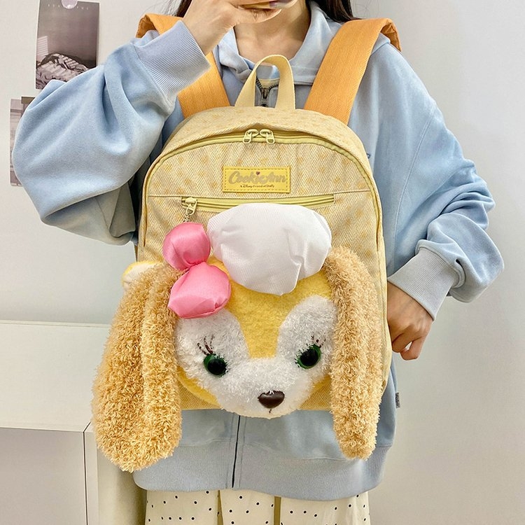 Rucsac pluș cu buzunar intermediar cu fermoar și buzunar interior, închidere cu fermoar, căptușeală din nylon, textură moale, stil unisex, toamnă 2024