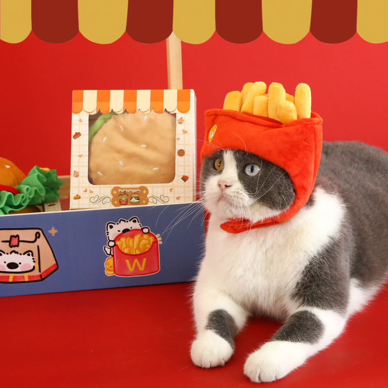 Șapcă din pluș pentru animale de companie, design Cartoon – bumbac, brodat, patru anotimpuri, stil japonez-coreean