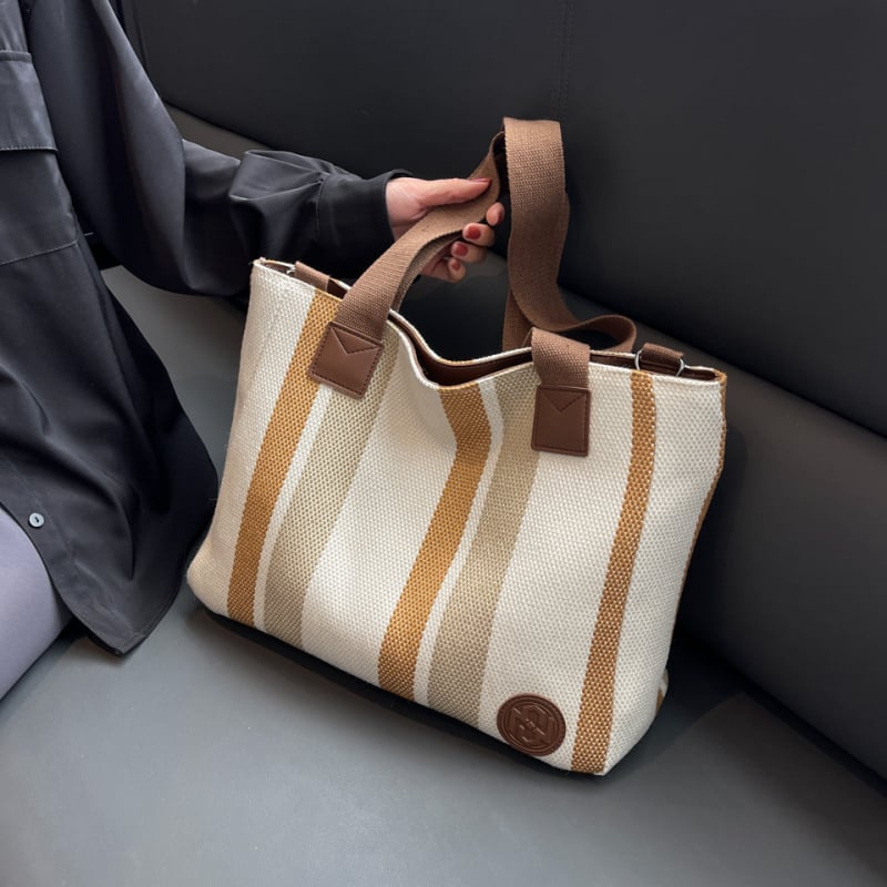 Geantă Tote din canvas pentru femei, formă orizontală pătrată, închidere cu fermoar, căptușeală poliester, buzunare interioare: buzunar cu fermoar ascuns, buzunar pentru telefon, buzunar pentru ID, Primăvara 2025