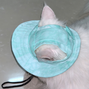 Șapcă de soare pentru câini și pisici – model cu dungi, poliester, tricot din bumbac, vară, stil desen animat