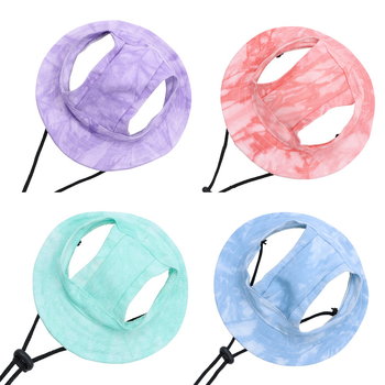 Șapcă de soare pentru câini și pisici – model cu dungi, poliester, tricot din bumbac, vară, stil desen animat