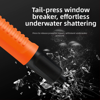 Chebaibei Automobilski čekić za nuždu, višefunkcionalni alat za spašavanje i razbijanje stakla, sa silikonskim kućištem — Materijal: Tungsten steel + ABS + metal; Težina: 210 g