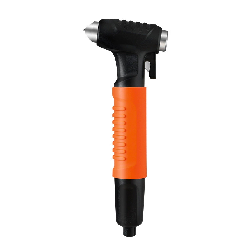 Chebaibei Automobilski čekić za nuždu, višefunkcionalni alat za spašavanje i razbijanje stakla, sa silikonskim kućištem — Materijal: Tungsten steel + ABS + metal; Težina: 210 g