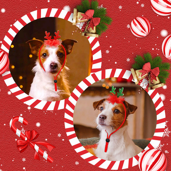 Pălărie pentru animale de companie (pisici și câini) - model ren de Crăciun; poliester; țesut manual; patru anotimpuri; diverse opțiuni de țesut