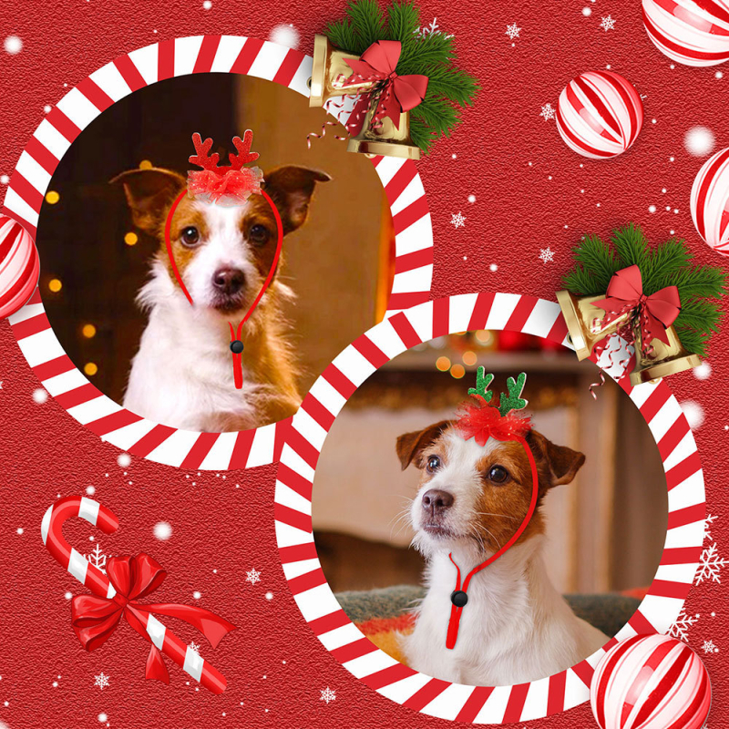 Pălărie pentru animale de companie (pisici și câini) - model ren de Crăciun; poliester; țesut manual; patru anotimpuri; diverse opțiuni de țesut