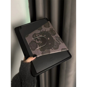 Κάλυμμα προστασίας για iPad 10ης γενιάς και iPad Air 5/6, μοτίβο λεοπάρ KT γάτα, κάλυμμα ανάκλισης με περιστροφή 360°, συνθετικό δέρμα