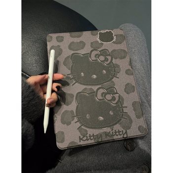 Κάλυμμα προστασίας για iPad 10ης γενιάς και iPad Air 5/6, μοτίβο λεοπάρ KT γάτα, κάλυμμα ανάκλισης με περιστροφή 360°, συνθετικό δέρμα