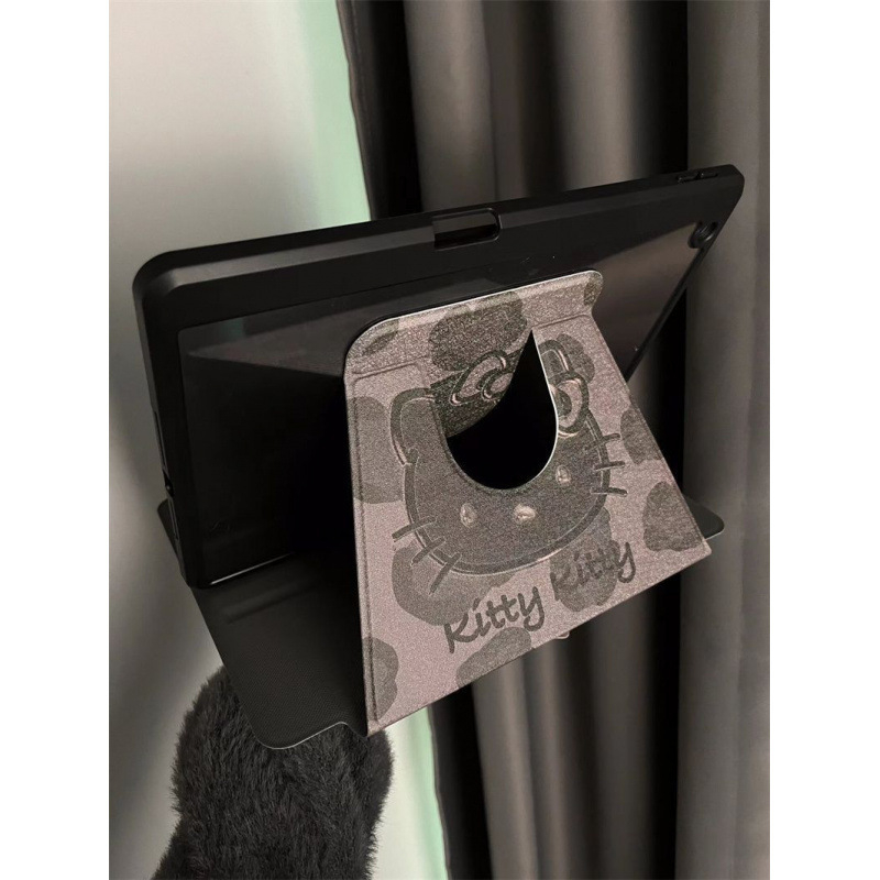 Κάλυμμα προστασίας για iPad 10ης γενιάς και iPad Air 5/6, μοτίβο λεοπάρ KT γάτα, κάλυμμα ανάκλισης με περιστροφή 360°, συνθετικό δέρμα