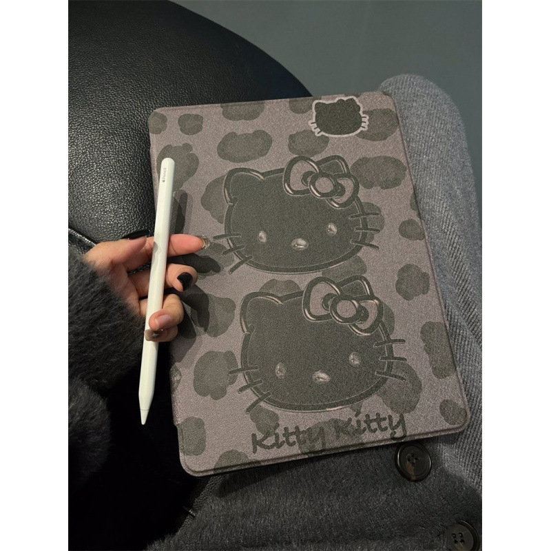 Κάλυμμα προστασίας για iPad 10ης γενιάς και iPad Air 5/6, μοτίβο λεοπάρ KT γάτα, κάλυμμα ανάκλισης με περιστροφή 360°, συνθετικό δέρμα