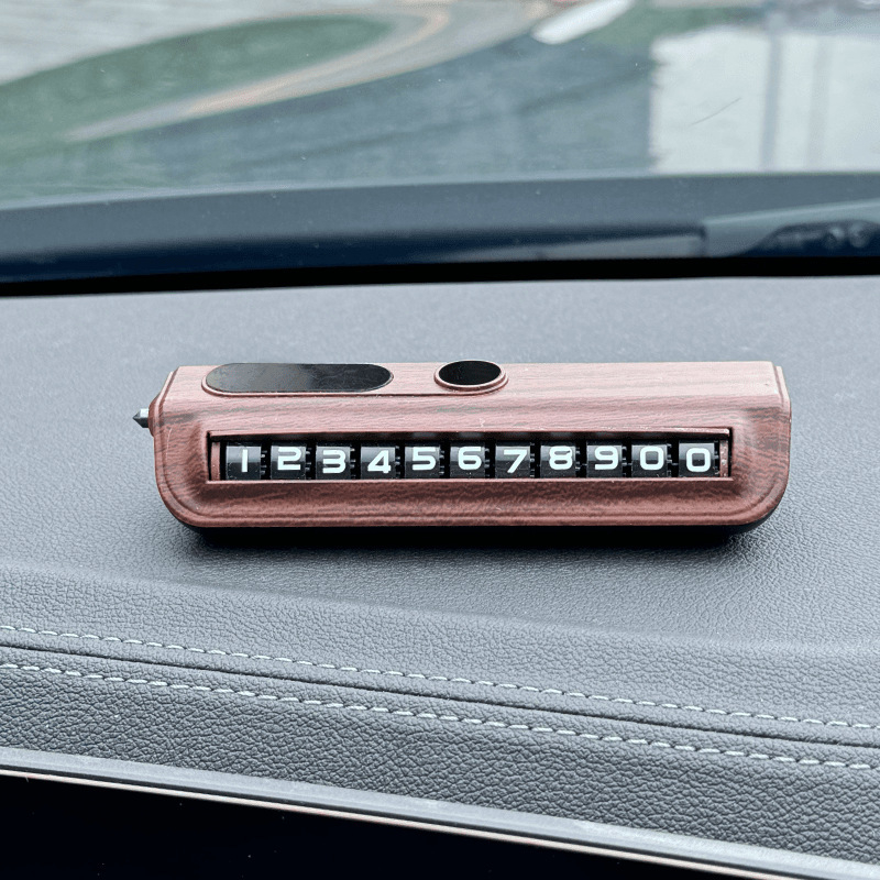 Automobiļa numura zīme ar tālruņa numuru — slēpts displejs, plastmasa, bez pielāgošanas, īslaicīgai stāvēšanai