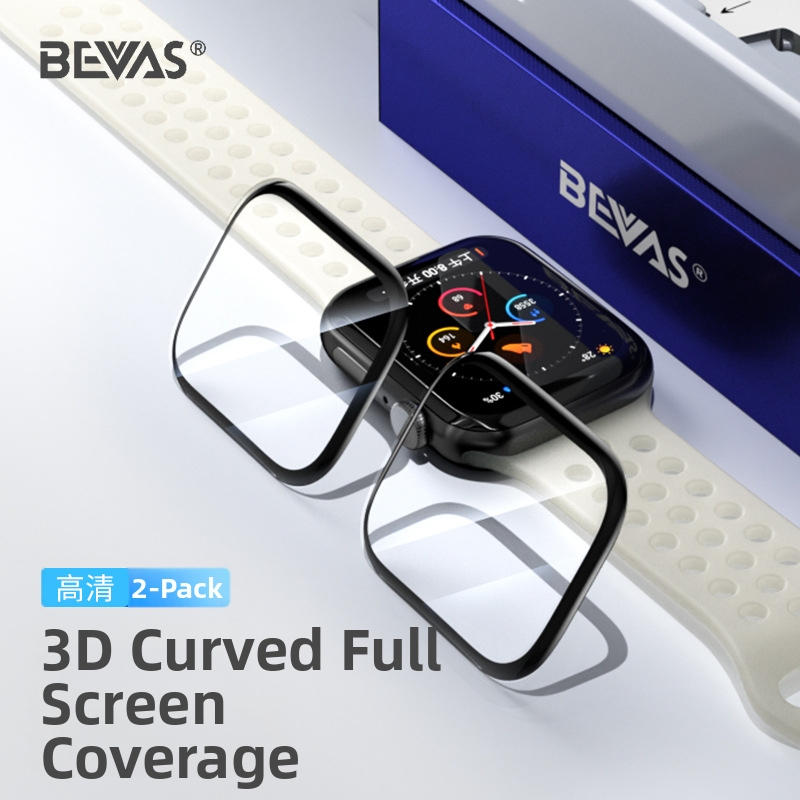 Bevas Apple Watch displeja aizsargplēvi, PET materiāls, Saderīgs ar Apple Watch (Zīmols: Bevas; Materiāls: PET; Saderība: Apple Watch)