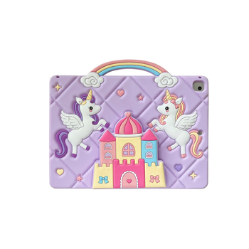 Θήκη σιλικόνης για iPad με προστασία από πτώσεις και φθορές, σχέδιο ονειρικού κάστρου, αναδιπλούμενη βάση