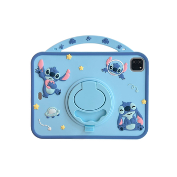 Θήκη προστασίας για iPad με περιστρεφόμενη βάση, θήκη για στυλό, μαλακό σιλικονούχο περίβλημα σε cartoon στυλ, ανθεκτικό στη φθορά και στις πτώσεις, για Apple iPad, κατασκευή με θερμοπίεση