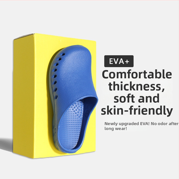 Operacinės salės šlepetės su EVA viršutine dalimi, EVA viduje, gumine neslydinti pada, pada technologija: injekcinis formavimas