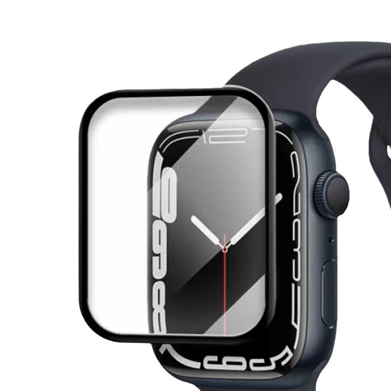 Protecție ecran Apple Watch S10 din sticlă temperată, suprafață curbată, adeziv complet