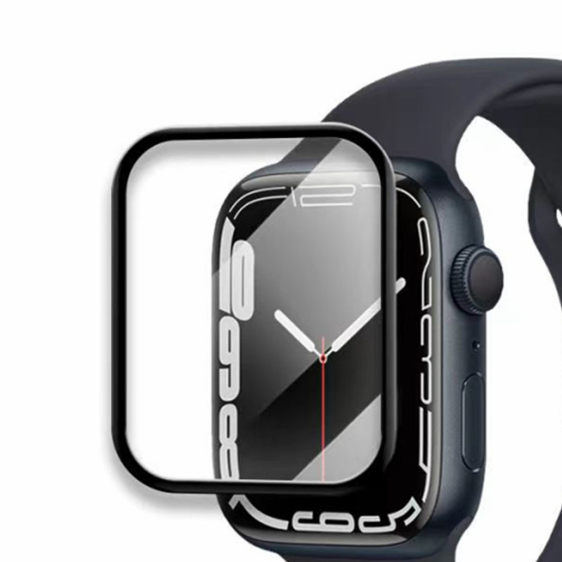 Protecție ecran Apple Watch S10 din sticlă temperată, suprafață curbată, adeziv complet