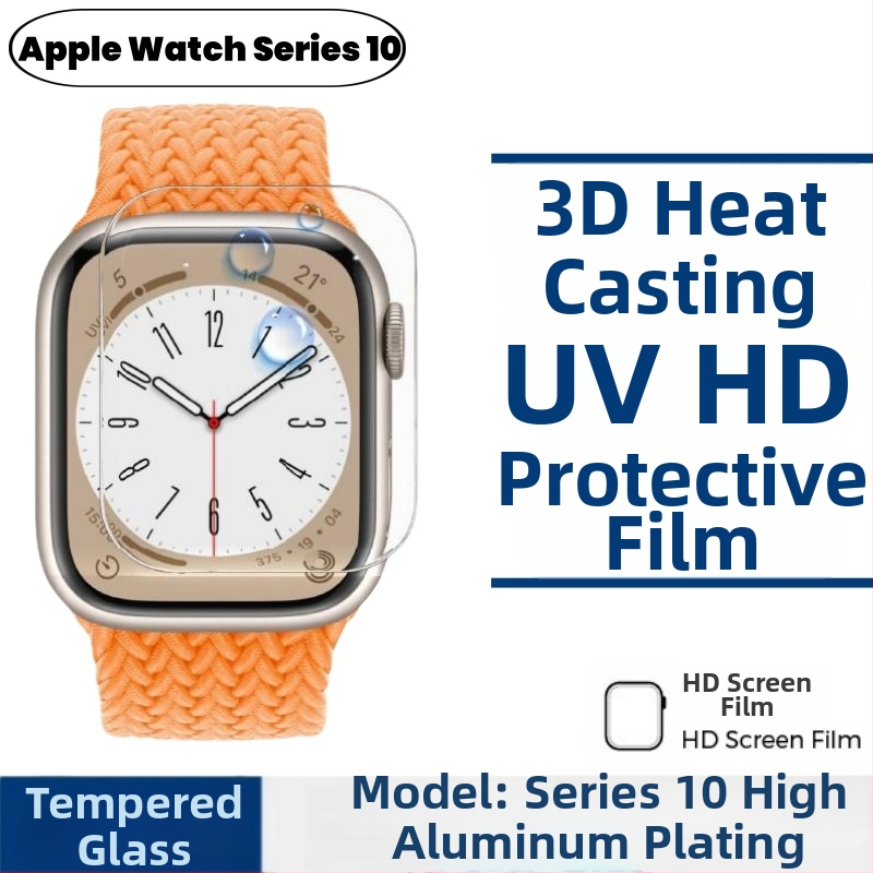 Apple Watch S10 ochranný sklenený film na displej, predné sklo, HD ostrosť, odolnosť voči prachu, odolnosť voči pádom