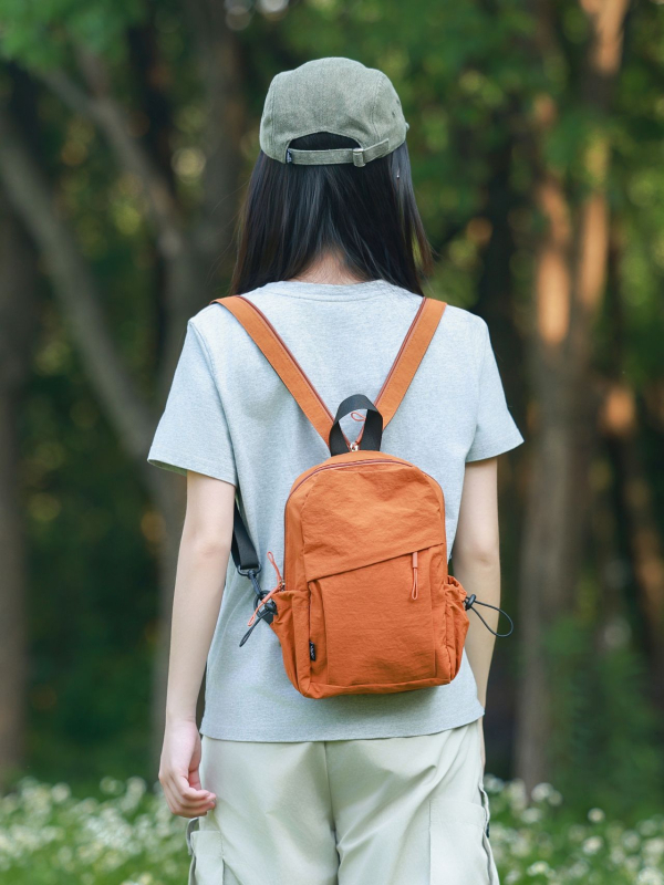 Nylon ruksak, gradski minimalistički stil, kaiš s zračnim jastučićem, podstava od poliestera, jednobojni uzorak