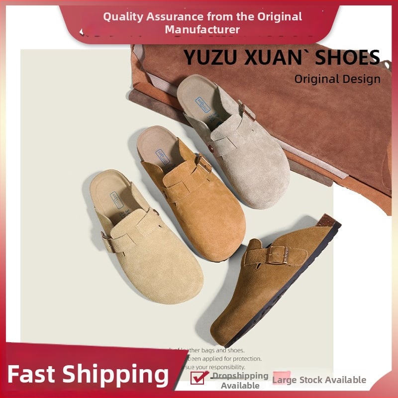 Birkenstock stiliaus sandalės su viršutine dalimi iš karvių nubuko odos, TPR padas, anti-slip, laisvas stilius, vidinis medžiaga cortical