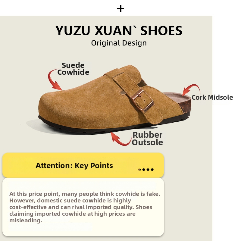 Birkenstock stiliaus sandalės su viršutine dalimi iš karvių nubuko odos, TPR padas, anti-slip, laisvas stilius, vidinis medžiaga cortical