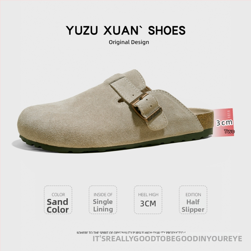 Birkenstock stiliaus sandalės su viršutine dalimi iš karvių nubuko odos, TPR padas, anti-slip, laisvas stilius, vidinis medžiaga cortical