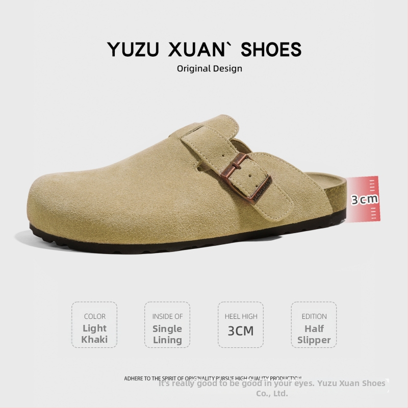 Birkenstock stiliaus sandalės su viršutine dalimi iš karvių nubuko odos, TPR padas, anti-slip, laisvas stilius, vidinis medžiaga cortical