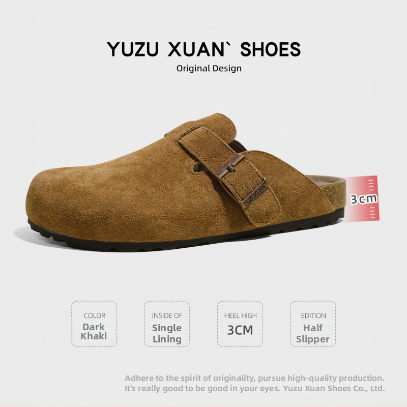 Birkenstock stiliaus sandalės su viršutine dalimi iš karvių nubuko odos, TPR padas, anti-slip, laisvas stilius, vidinis medžiaga cortical