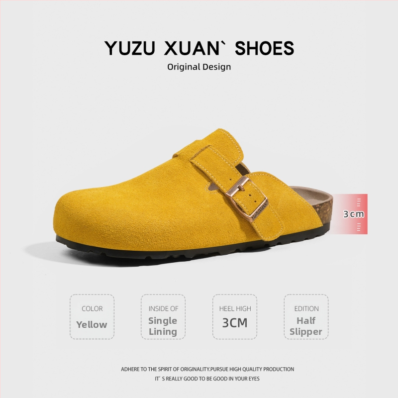 Birkenstock stiliaus sandalės su viršutine dalimi iš karvių nubuko odos, TPR padas, anti-slip, laisvas stilius, vidinis medžiaga cortical